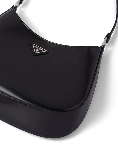 prada cleo brushed leather shoulder bag white|Prada cleo hobo shoulder bag.